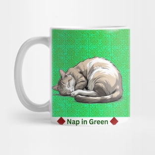 Nap in Green – Hmong Pattern Serenity Mug